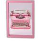 Preview: Love Frames Glasbild mit Schreibmaschinen-Motiv in Rosa, 35x26 cm, MDF-Rahmen – Vintage Wanddekoration