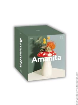 Preview: Große Amanita Keramikvase 19cm in der Verpackung.