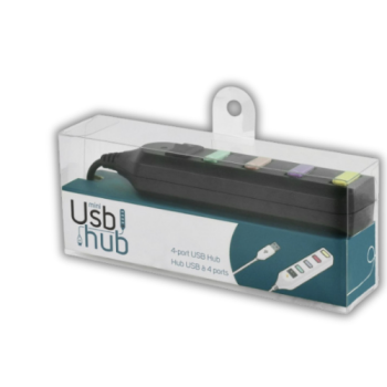 Preview: Kompakter USB Verteiler mit vier Anschlüssen für Maus, Tastatur und USB-Stick