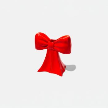 keramik vase rot in dekorativem schleifen design