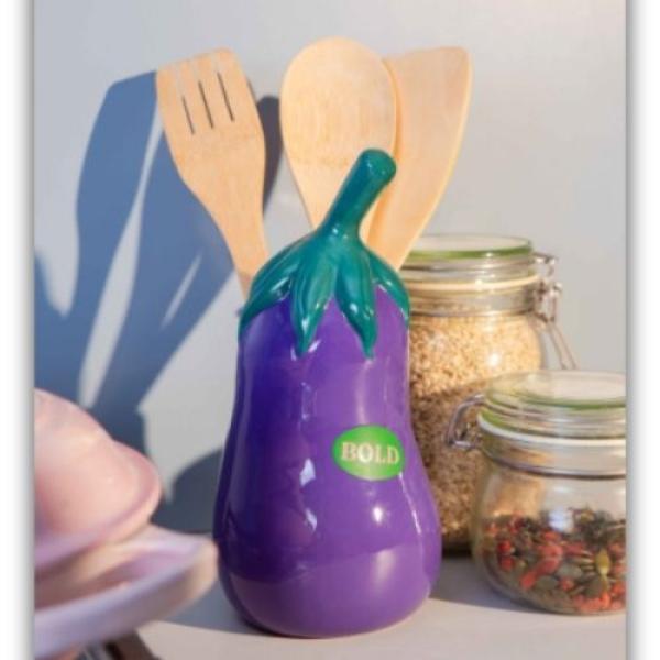 Auberginen Utensilienhalter als modernes Geschenk für Hobbyköche