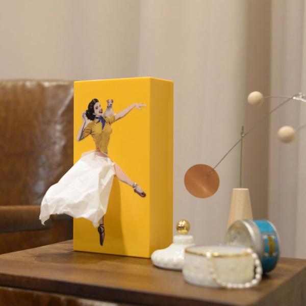 Tissue UP Girl Design Taschentuchbox gelb-orange